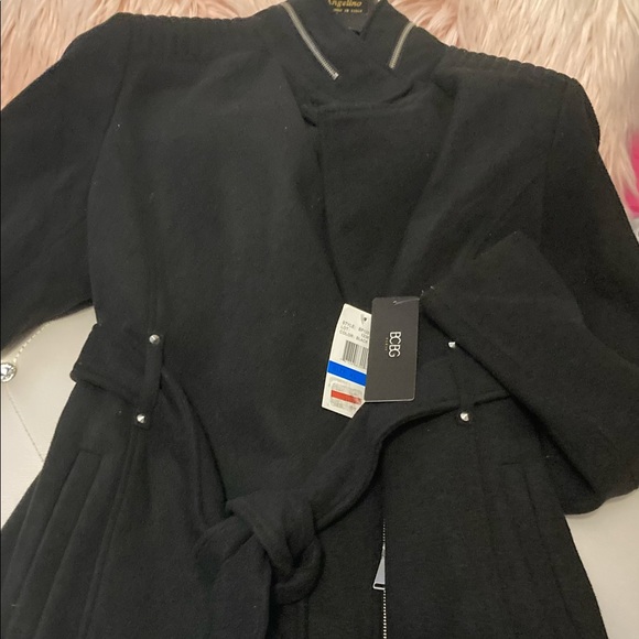 NEW BCBG Paris Black Asymmetrical Short Coat Size XL - Picture 6 of 7